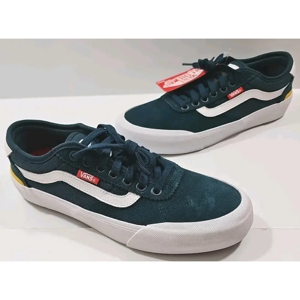 Vans~Woman 8.5; Men's 7~Chima Pro 2 Suede/Canvas Low Top Sneaker Atlantic Color